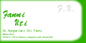 fanni uti business card